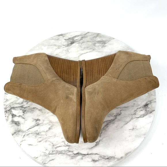 Audrey Brooke Cindy Wedge Brown Chelsea Boots 7.5 leather classic Academia chic - Picture 7 of 16